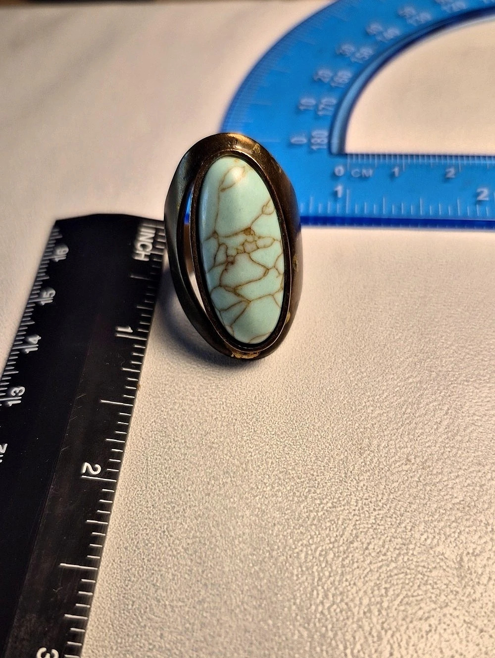 Vintage Turquoise Oval Statement Ring